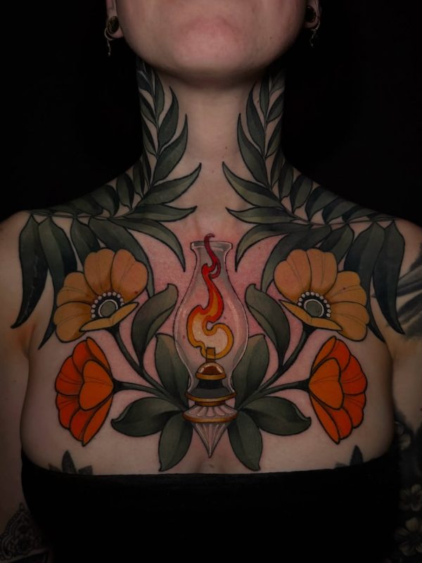 Floral Oil Lamp