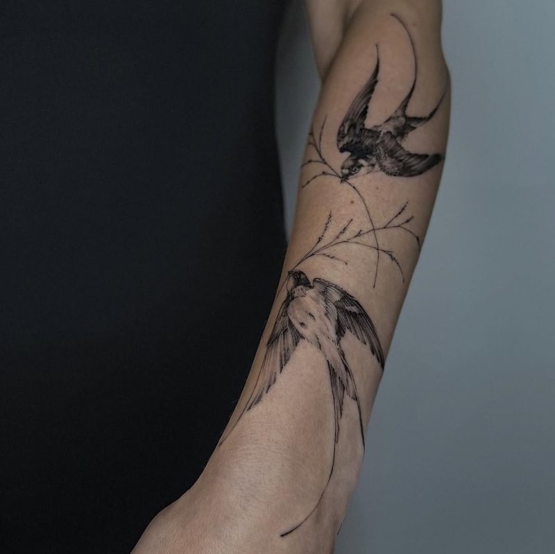 Flying Swallows