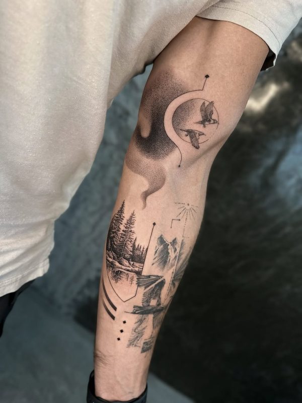 Nature Dotwork Scene
