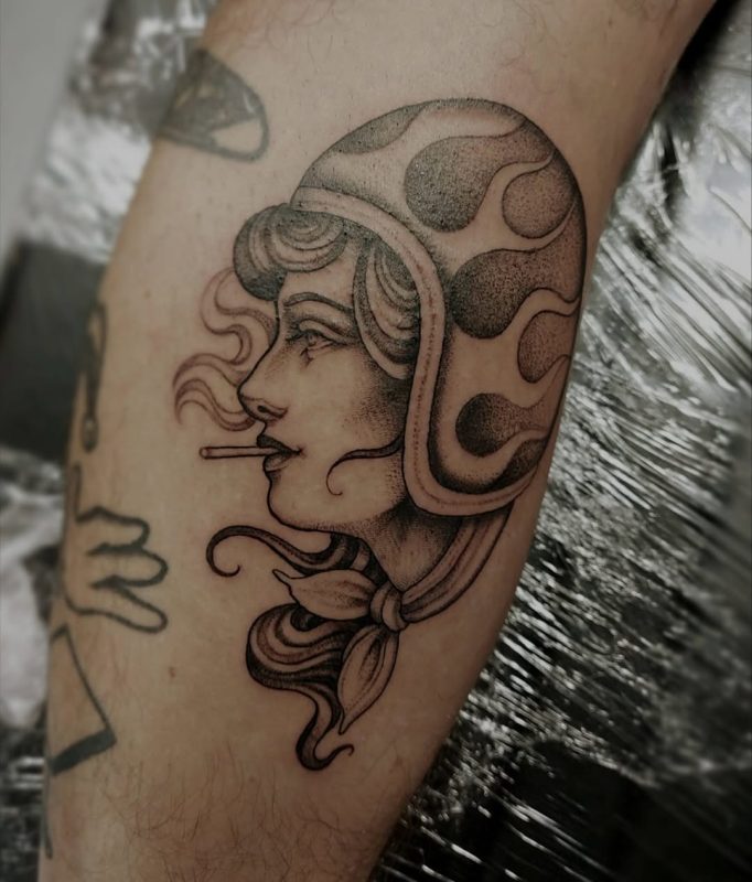 Helmeted Woman