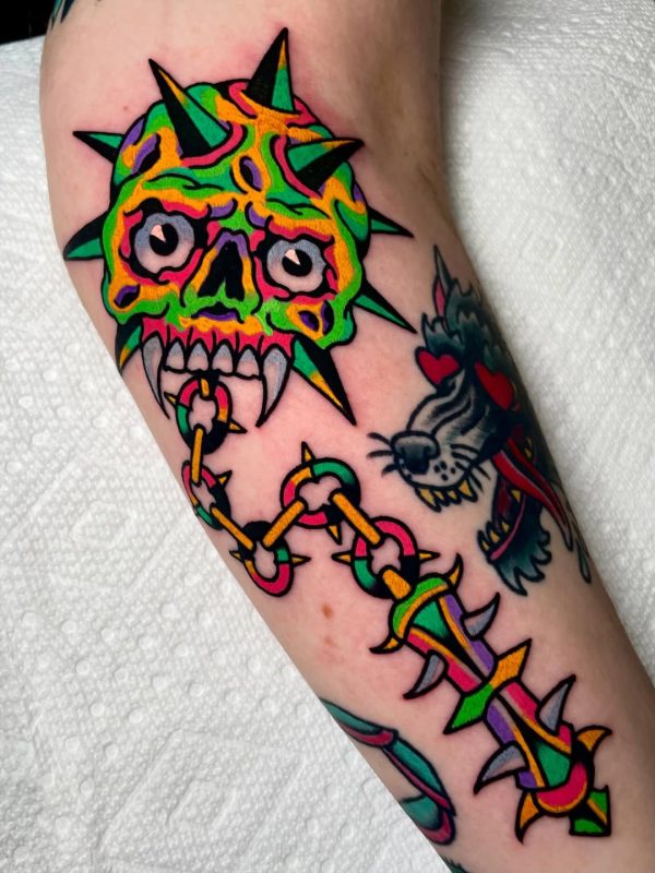 Colorful Spiked Skull
