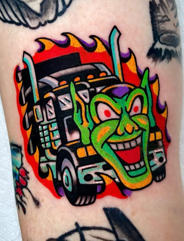 Flaming Truck Face