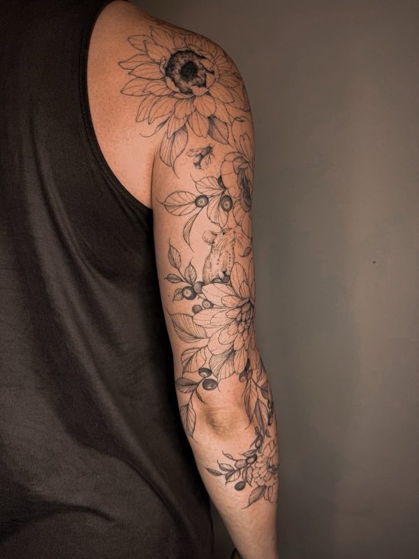 Floral Mouse Tattoo