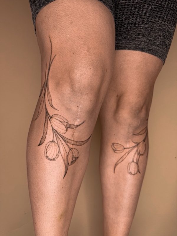 Floral Knee Tattoo