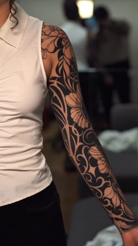Floral Blackwork Sleeve