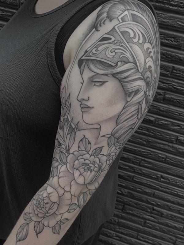 Helmeted Woman