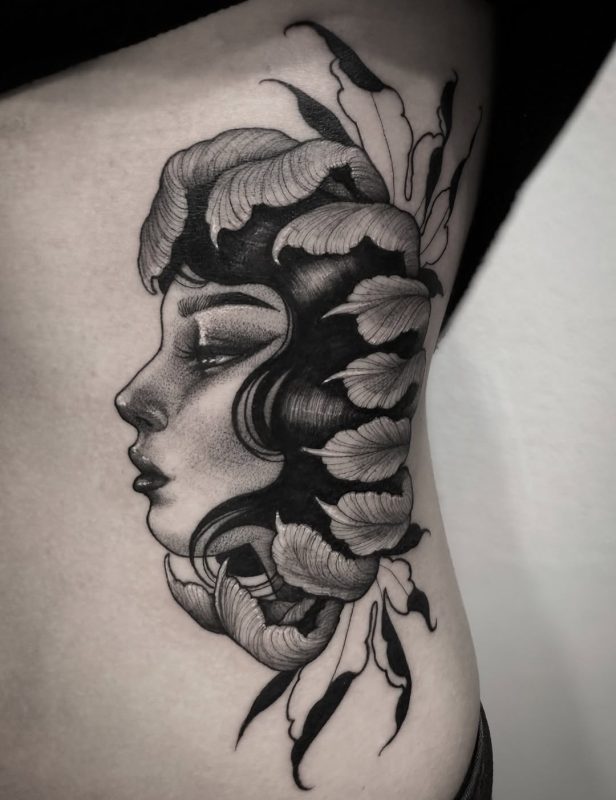 Floral Woman Profile