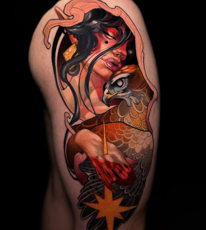Woman with Hawk