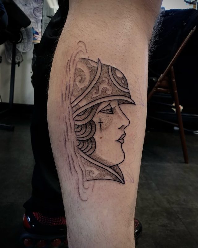 Helmeted Profile