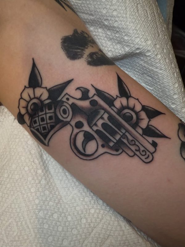 Gun and Flowers