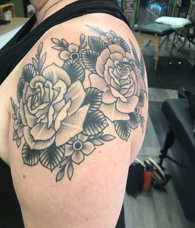 Floral shoulder piece