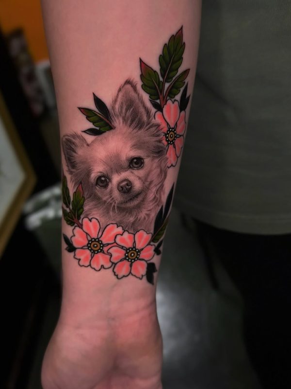 Dog Portrait Flowers