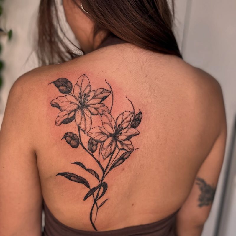 Floral Black Gray
