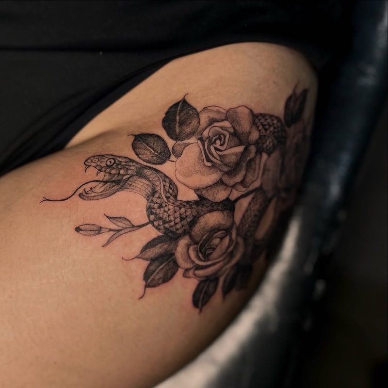 Snake and Roses