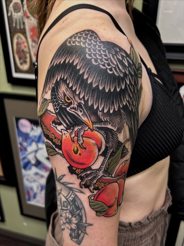 Crow with Peaches