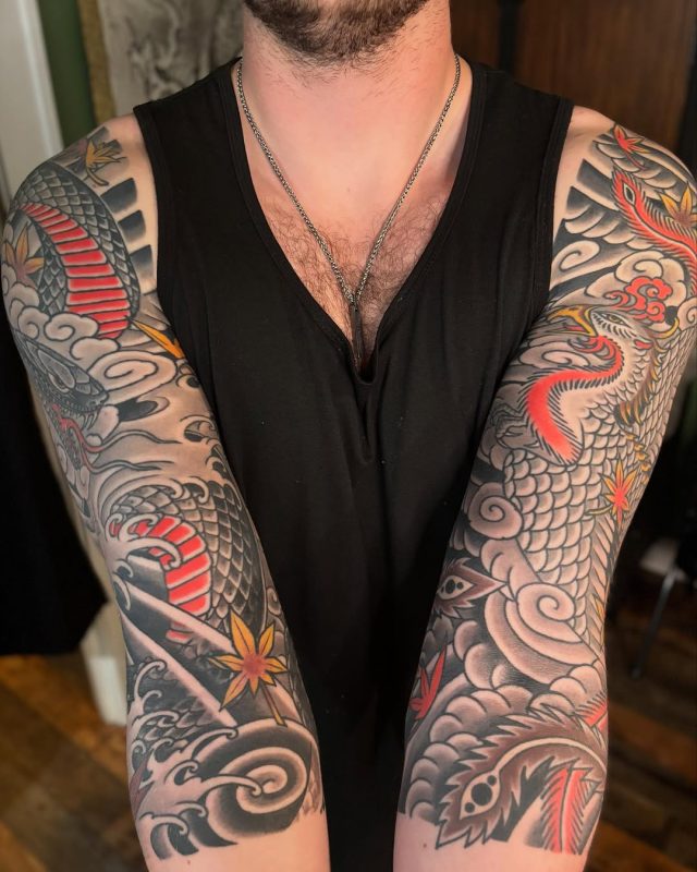 Japanese Dragon Sleeves