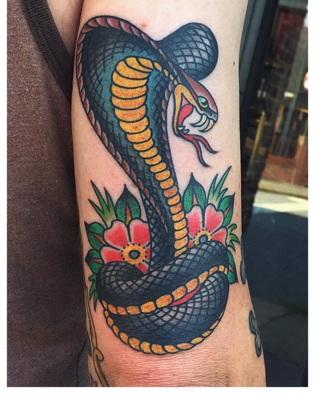 Cobra and Flowers