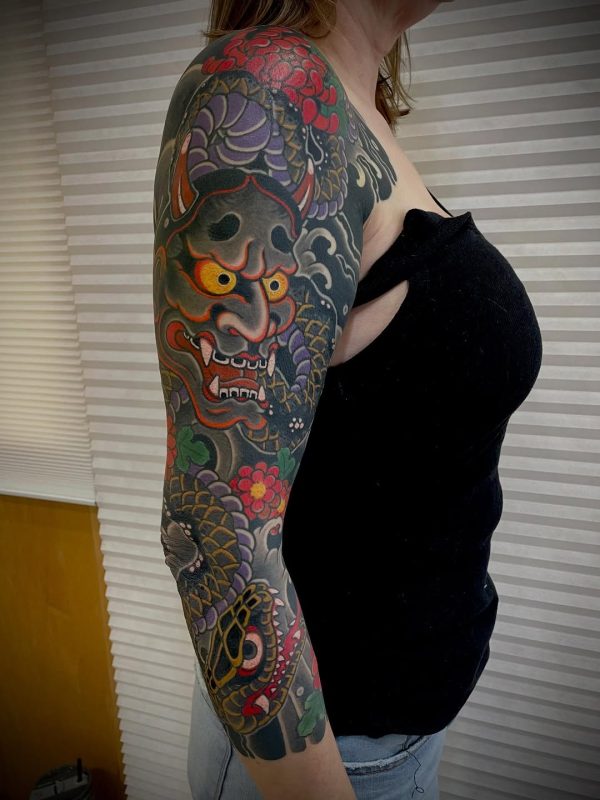 Japanese Demon Sleeve