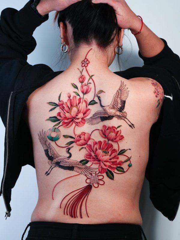Floral Crane Back