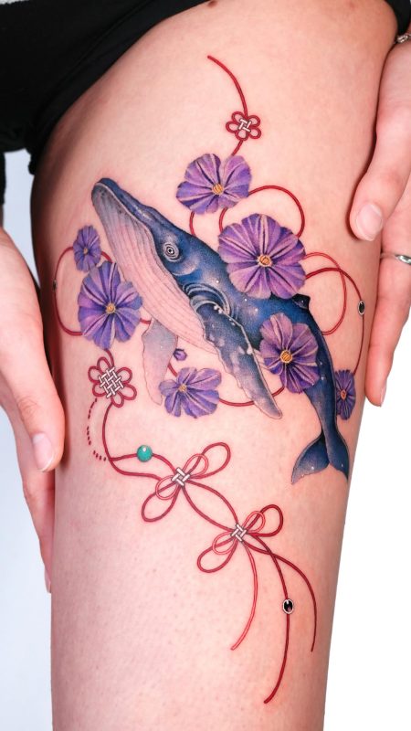 Whale and Flowers