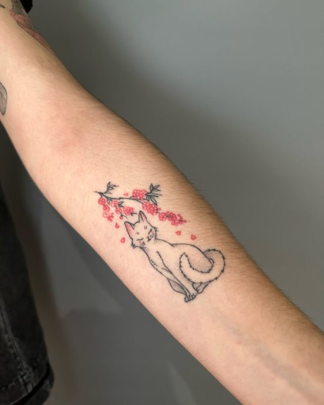 Cat Cherry Blossom