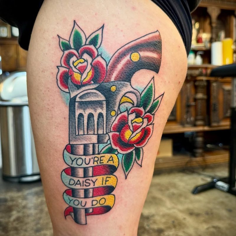 Revolver with Roses