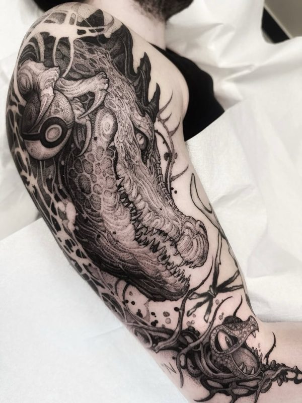 Dotwork Crocodile