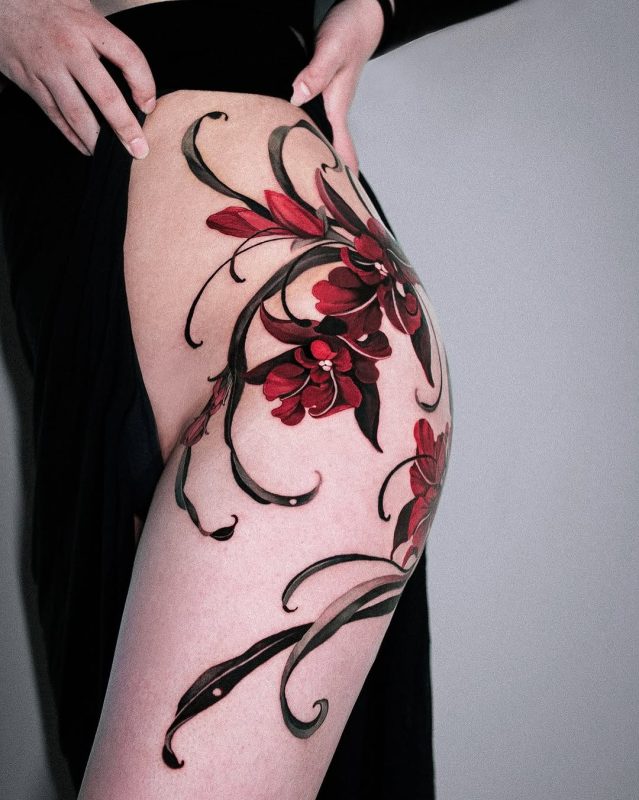 Red Floral Flow