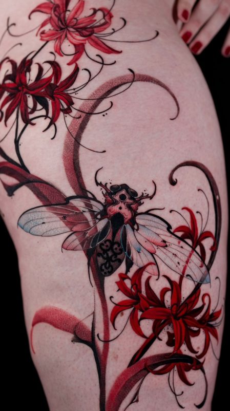 Red Floral Insect