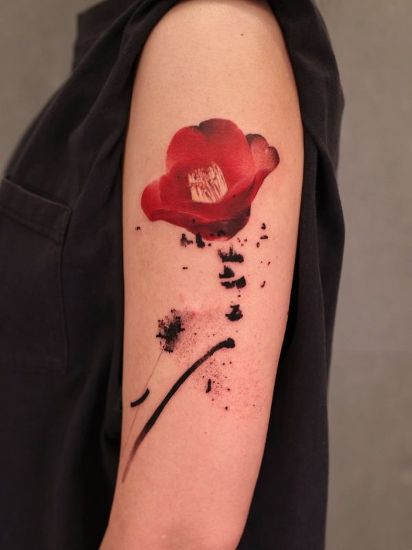 Abstract Red Flower