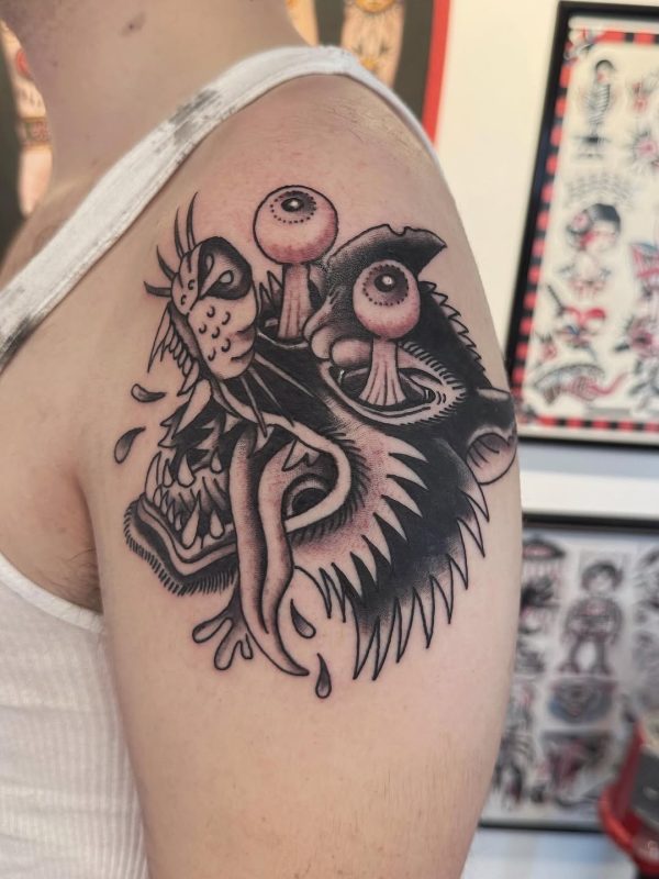 Grotesque Wolf Head