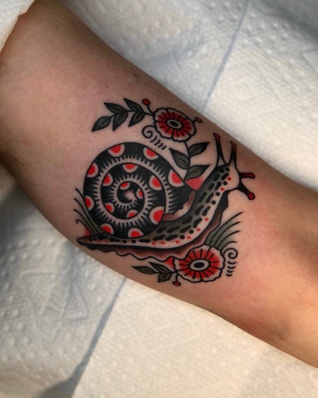 Snail with Flowers