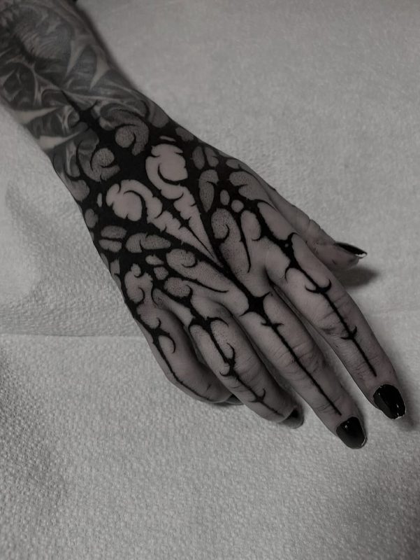 Blackwork Hand Pattern