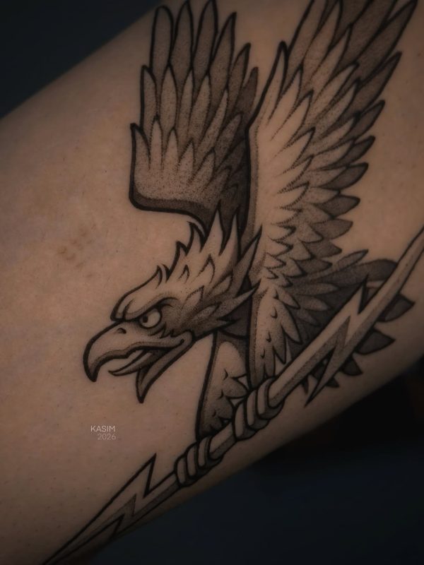 Eagle with Lightning