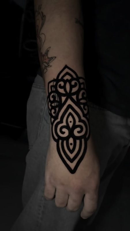 Blackwork Hand Ornament