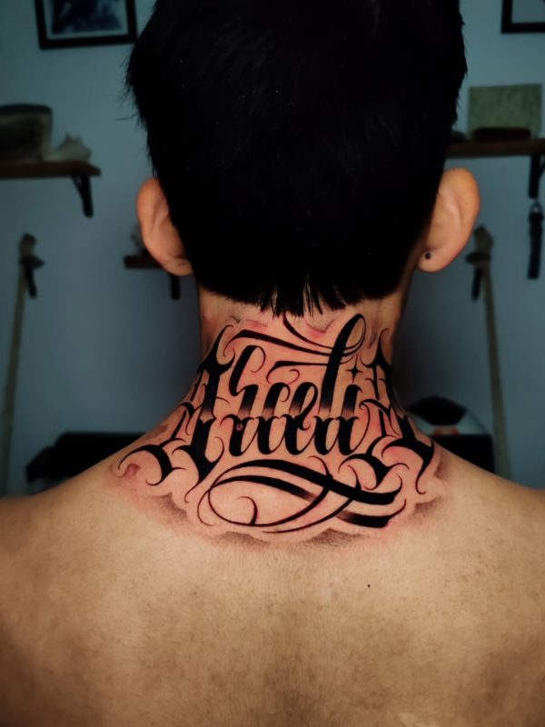 Ornate Script Neck