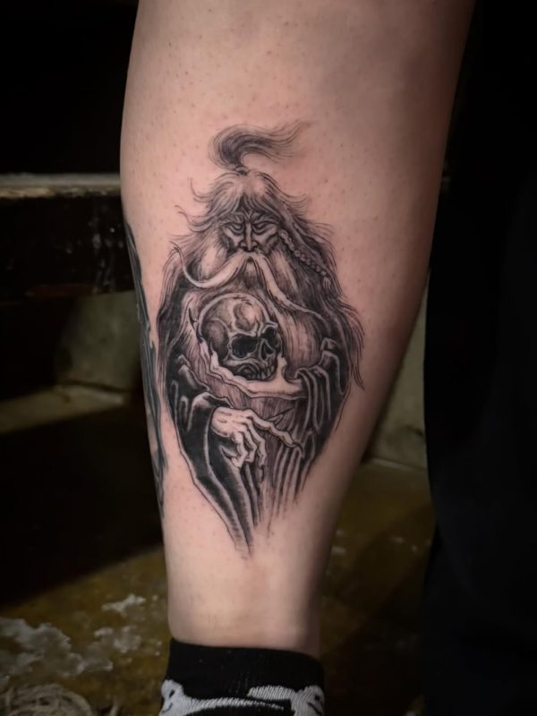Wizard with Skull