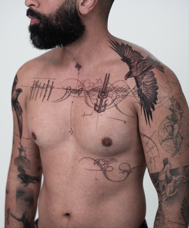 Etching Hawk Chest