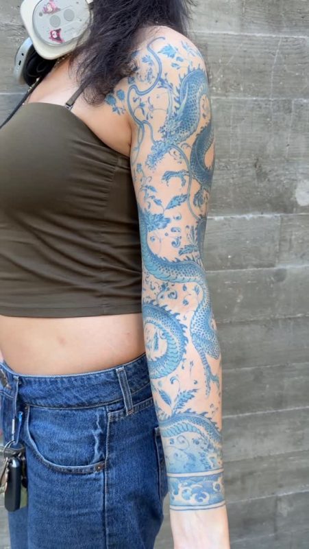 Blue Dragon Sleeve
