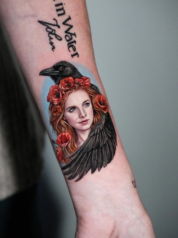 Woman Crow Portrait