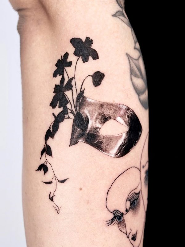 Mask and Flowers