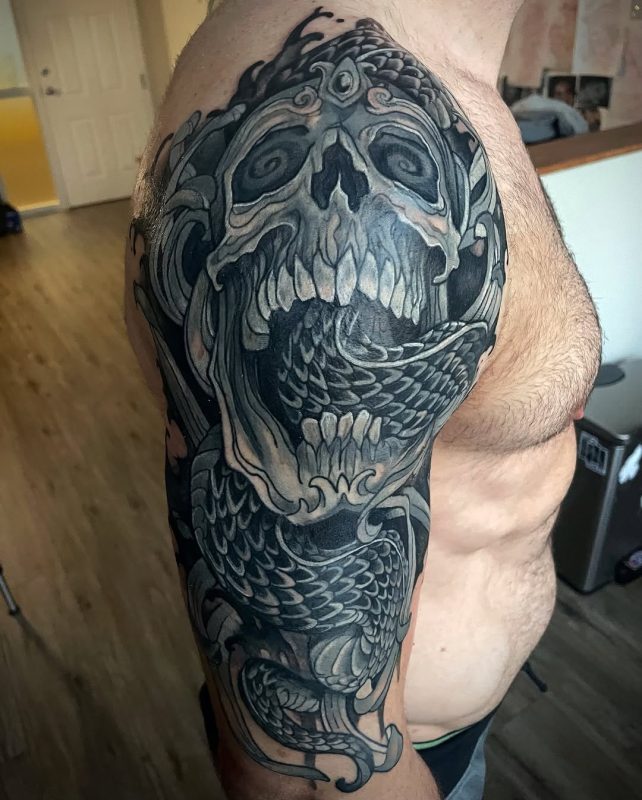 Skull and Snake