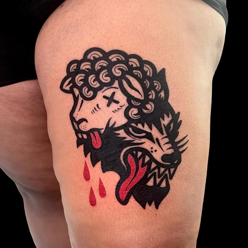 Wolf Sheep Head