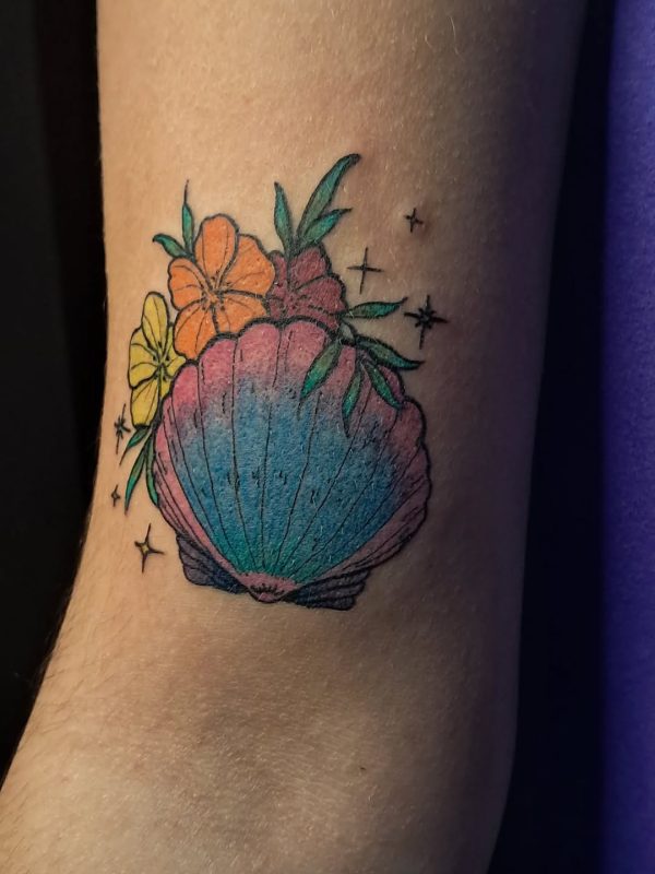 Shell and Flowers