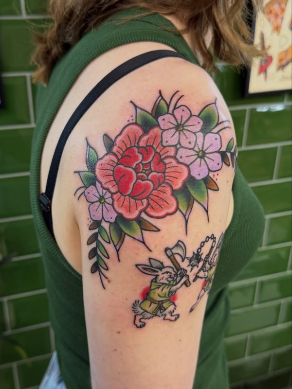 Floral Bunny Fight