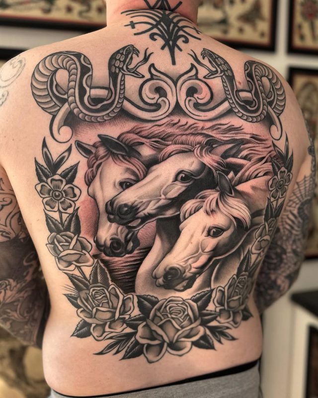 Horses and Roses