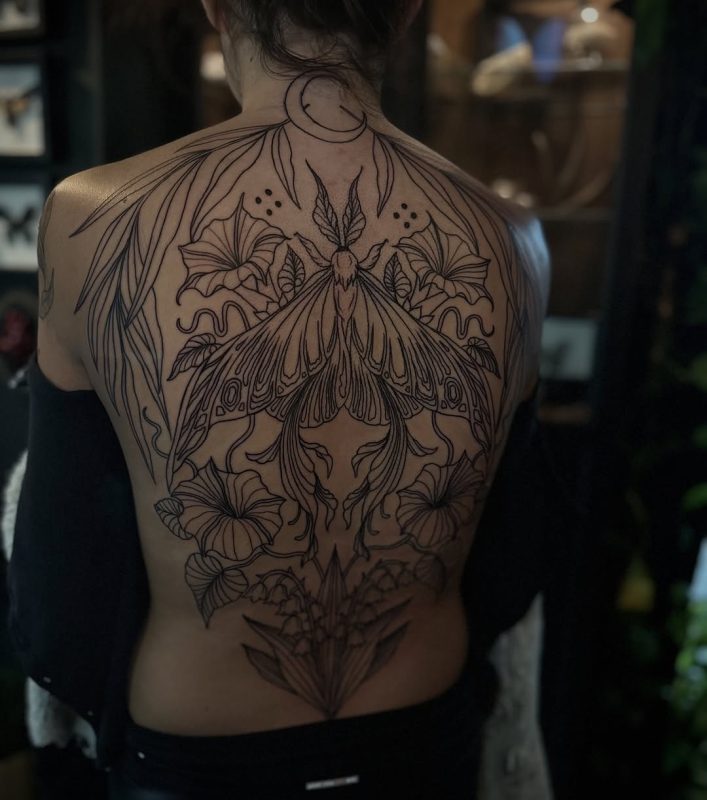 Moth Floral Back