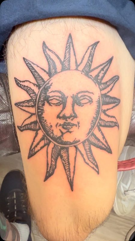 Etching Sun Face