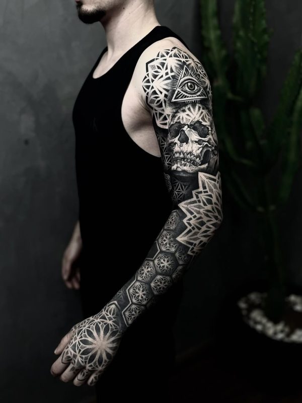 Geometric Skull Sleeve