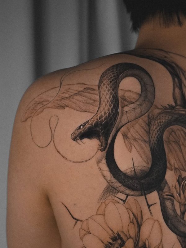 Snake and Flowers